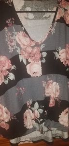 Maurice's Womens Floral Color Block Top